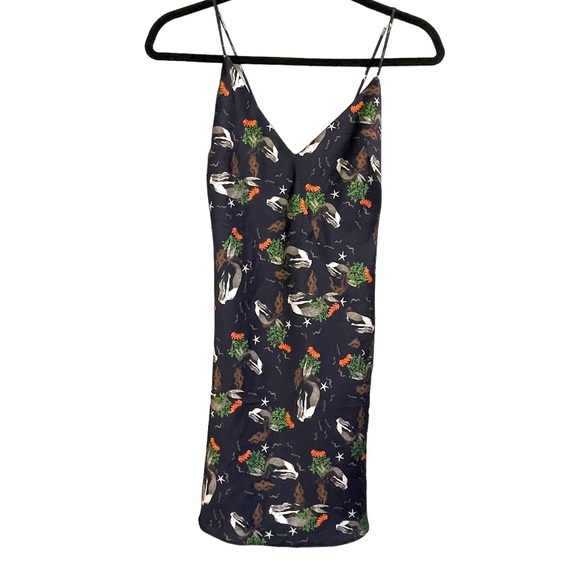 ZARA Satin Mermaid  Print Mini Slip Dress XS - Picture 9 of 10